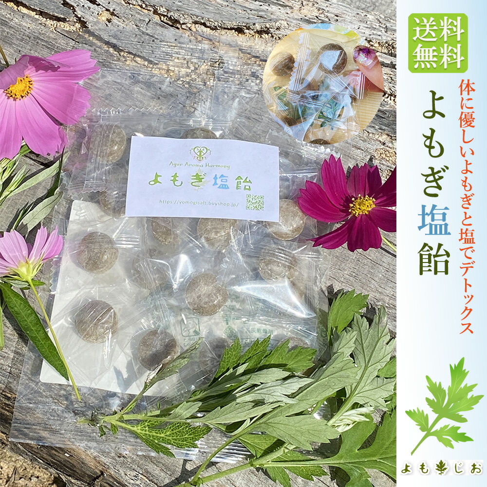 よもぎ塩飴 無農薬 送料無料 国産原料 ミネラル豊富 天然塩