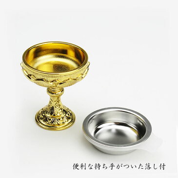 【仏具】蓮仏器(仏飯器)本金メッキ#12高さ5.5cm×直径4.7cm