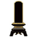 【国産位牌】会津塗り 上塗 葵角切位牌 3寸(高さ15.5cm)〜6寸(高さ28.4cm)