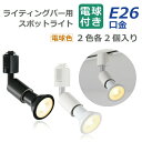 【選べる特典付】 ライティングレール 照明 スポットライト ダクトレール用 ダウンライト E26口金 LED電球付き 電球色 6W 40W形相当 2個セット レ...