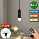 【選べる特典付】 ペンダントライト スポットライト 引掛シーリング用 照明器具 天井 led LED電球付き 4.5W 40W形相当 リモコン付 調光調色 天井照明 間接照明 昼光色 昼白色 電球色 吊り下げ 100cm コード付 無段階調光調色可能 省エネ 遠隔操作 常夜灯 ダイニング 店舗照明