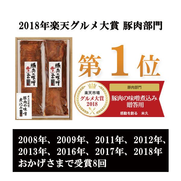 ＜グルメ大賞2018豚肉部門受賞＞送料無料 豚肉の味噌煮込み（贈答用） 内祝 ギフト セット お取り寄せ お取り寄せグルメ グルメ グルメギフト 贈答 贈答品 贈り物 のし メッセージ 豚角煮 角煮 煮豚 とろとろ ブロック 豚肉 お肉 おかず 父の日 母の日 グルメ大賞