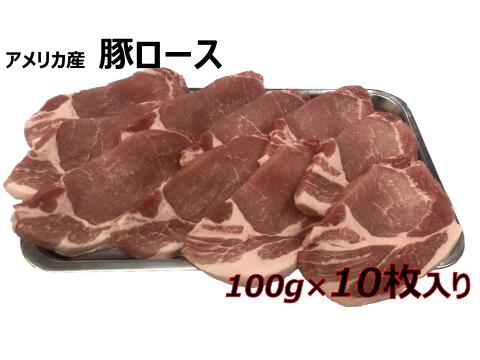 【送料無料】アメリカ産・カナダ産豚ロース100gカット×10枚入り 1kg 冷凍orチルド　【とんかつ、トンテキ、生姜焼き、チンジャオロース...etc】