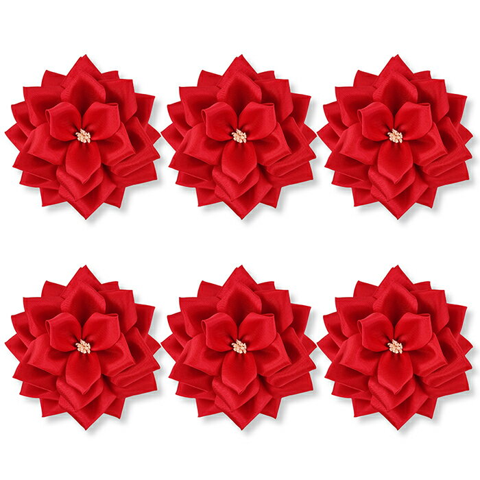 YONEOKA RIBBON リボン記章 ( 徽章 胸章 ) 大リボンバラ 花のみ 6個セット 4色 赤 白 ピンク 黄 1