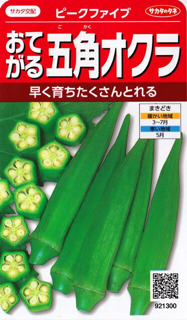 【おてがる五角オクラ】ピークファイブ【サカタのタネ】 （7ml）野菜種[春まき] 921300