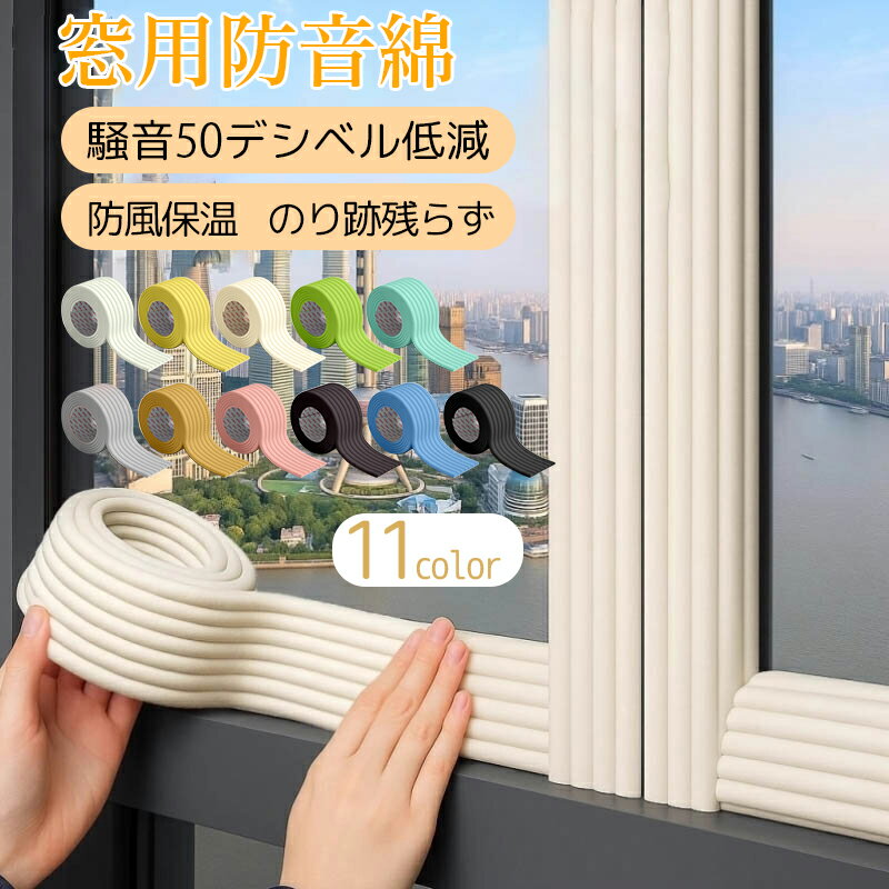 Rakuten - 窓用防音テープ 防音スポンジ 防風 防寒 断熱 サッシ 隙間 風 すき間テープ 防止 騒音対策 50dB低減 厚手 長尺 のり跡残らず 簡単貼付 冬対策 結露防止 室内 防音対策 窓 ドア用 80cm*2mドア すき間