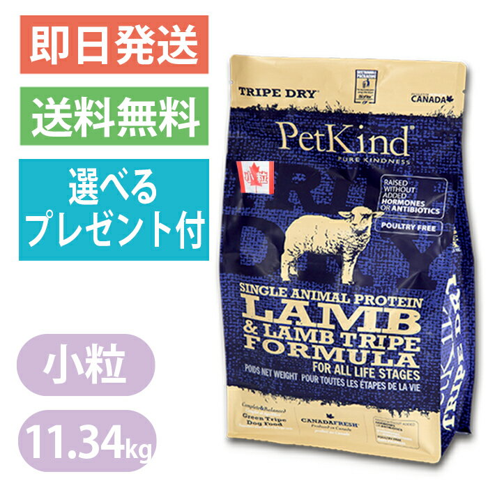 乐天商城 - ペットカインド トライプドライ SAPグリーンラムトライプ 小粒 11.3kg ドッグフード Petkind 選べるプレゼント付き