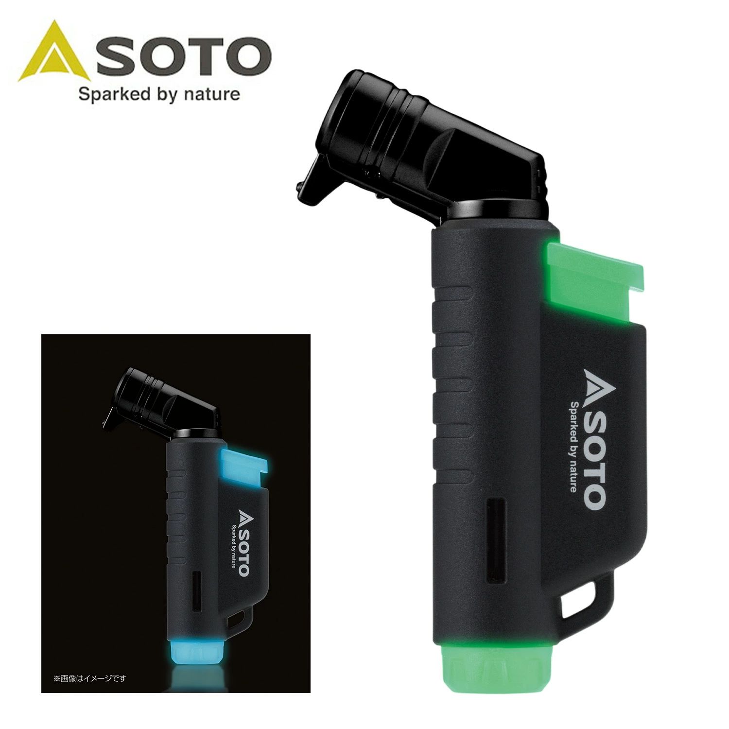 SOTO ソト マイクロトーチACTIVE 蓄光 ST-486LU/ST-486LUBL 本体サイズ 幅5×奥行1.9×高さ9cm　重量45g 材質 樹脂、ステンレス、真鍮、鋼材 仕様 ●原産国：日本 商品説明 ●人気のマイクロトーチACTIVEに蓄光でのモデルが数量限定登場!●暗闇での視認性を高める実用的なギミックを搭載し、蓄光のグリーンとブルーで展開●実用性が進化した今だけ限定モデル!●燃料はカセットガスから充填可能●火口キャップ付きでアウトドアのチリ・ホコリからノズルを守る●手のひらサイズのコンパクトバーナー●操作性に優れた火口ヨコ型モデル●火口径：Φ14mm●炎温度：1300℃●炎形状：極細集中炎●発光時間：約15分～20分(蛍光灯200kwの光を20分間あてた場合)※当社実験データによる 商品補足説明 YAMAZEN ヤマゼン 山善 通販 新富士バーナー SOTO ソト キャンプ アウトドア 耐風バーナー バーナー トーチ 携帯 着火 点火 花火 BBQ バーベキュー カセットガス ガス ガス充填 ケース カバー XAAHF/ルミナス HAAHG/ルミナスブルークッキングギア ランキング