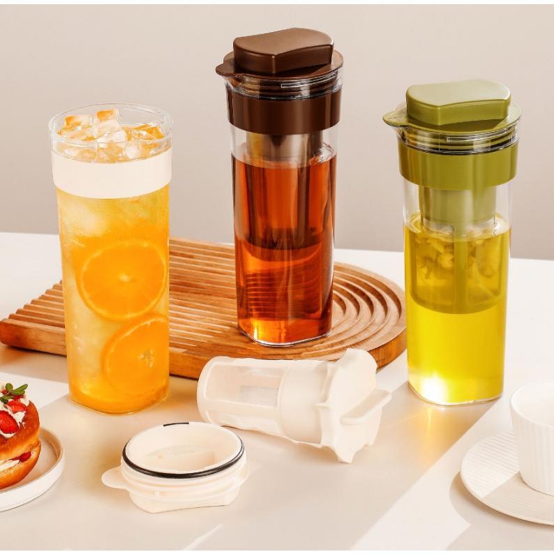 麦茶ポット ピッチャー 1.1L フィルター付き 漏れない 冷水筒 キッチン用品 食品保存 台所用品 冷水筒 ..