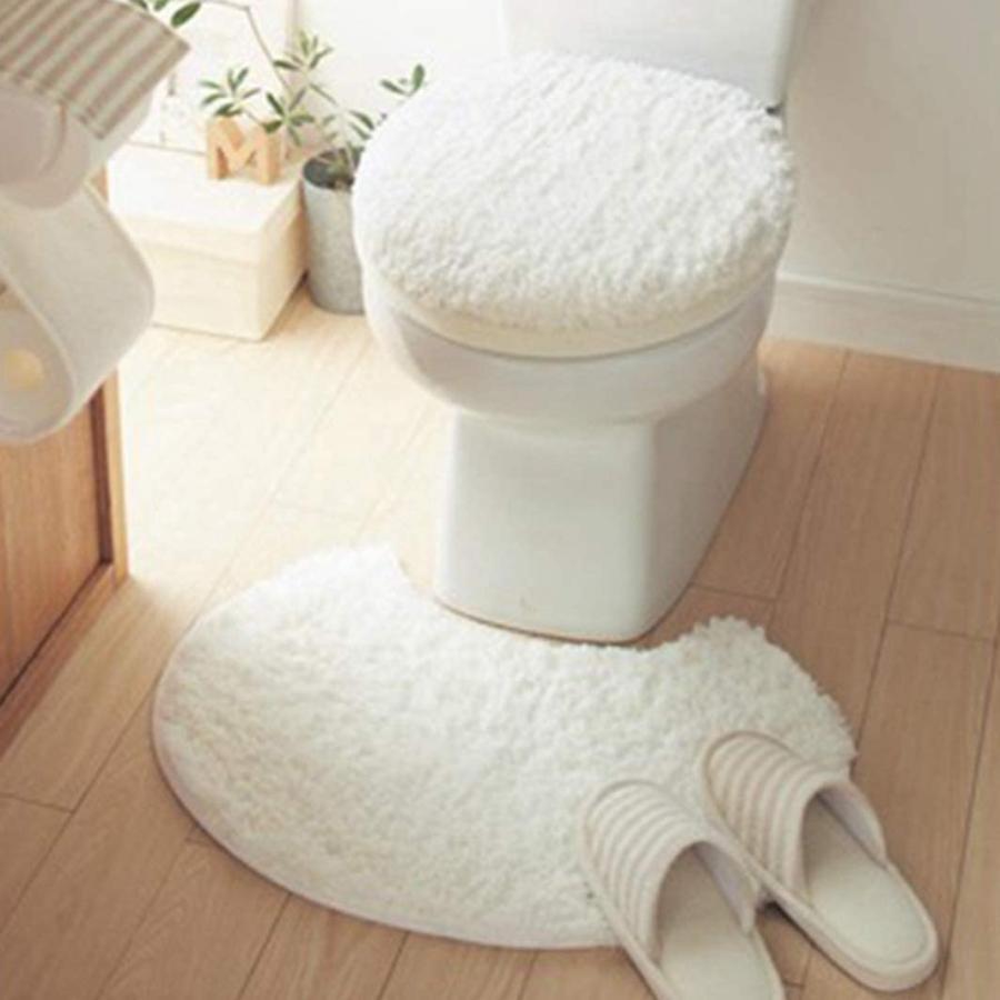 トイレマット セットトイレ3点セット 足元マット 便座シート フタカバー U型O型洗えるトイレマット 抗..