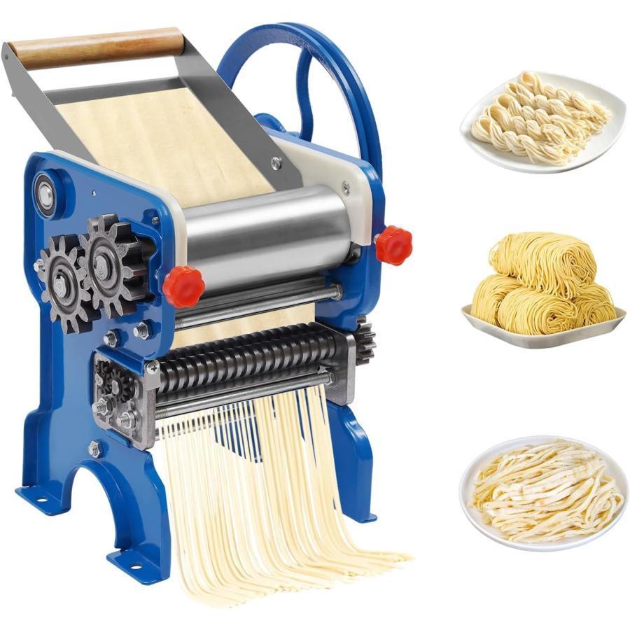 楽天よりどころ7雑貨製麺機 麺機 ラーメン製麺機 電動 自宅でDIY麺類 手作り2mm/4mm240型 うどん ステンレス鋼麺メーカー ラーメン作り器 Blue