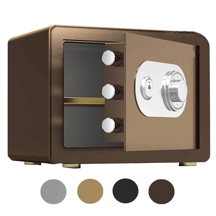 金庫 家庭用 小型 25L 高30cm 金庫 耐火耐水 ダイヤル式 キー付き二重保険 防犯金庫 全鋼機械式安全キ..