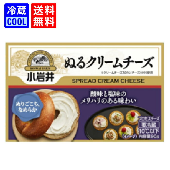 【送料無料】小岩井乳業　小岩井 ぬるクリームチーズ 90g 乳製品 チーズ 小岩井工場産クリームチーズ プロセスチーズ 柔らかい まとめ買い 賞味期限長持ち　[冷蔵]