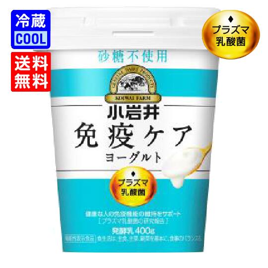 【送料無料】小岩井乳業　小岩井免疫ケアヨーグルト　砂糖不使用　400g　ソフトヨーグルト　koiwai　乳酸菌 飲料 免疫 ケア プラズマ乳酸菌　安定剤不使用　[冷蔵]のサムネイル