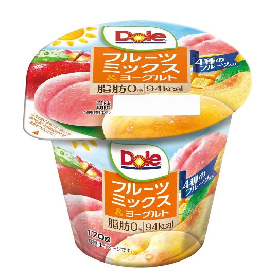 【送料無料】メイトー　Dole フルーツミックス＆ヨーグルト　170g　脂肪0　ケース販売　発酵乳　フルーツヨーグルト　　4種のフルーツ　ナタデココ　協同乳業　[冷蔵]