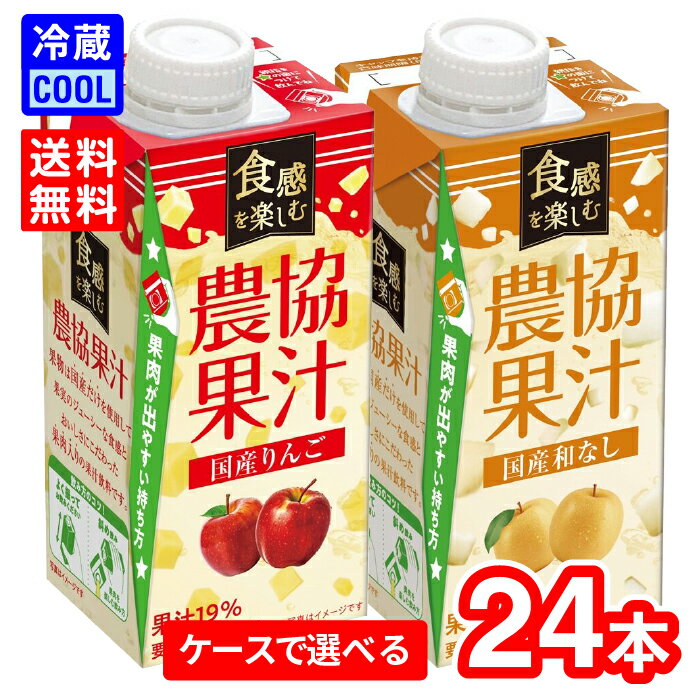 【送料無料】【選べるケース】メイトー 食感を楽しむ農協果汁 国産りんご 国産和なし　250g　2ケース（24本） 農協果実 果肉入り とろみ 国産果物使用 飲み切りサイズ りんご 梨 ジュース 飲料 協同乳業 [冷蔵]のサムネイル