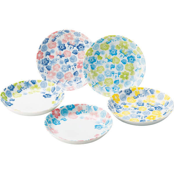 【送料無料】【内祝い ギフト】フラワー ミッキー パスタプレート5枚セット3211‐02【ディズニー Disney 皿 ディッシュ プレート 洋食器】【テーブルウェア キッチンウェア】【日本製】のサムネイル