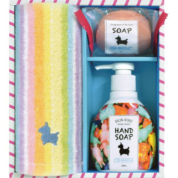 ロディ ハンドソープ＆タオルセット R-10F【御歳暮 ギフト 石鹸】【ハンドソープ フルーツ石鹸 タオル ギフト おしゃれ ロディ】【洗剤 ギフト セット 内祝い プチギフト】【送料別/1配送先3980円以上で送料無料(沖縄・離島除く)】のサムネイル