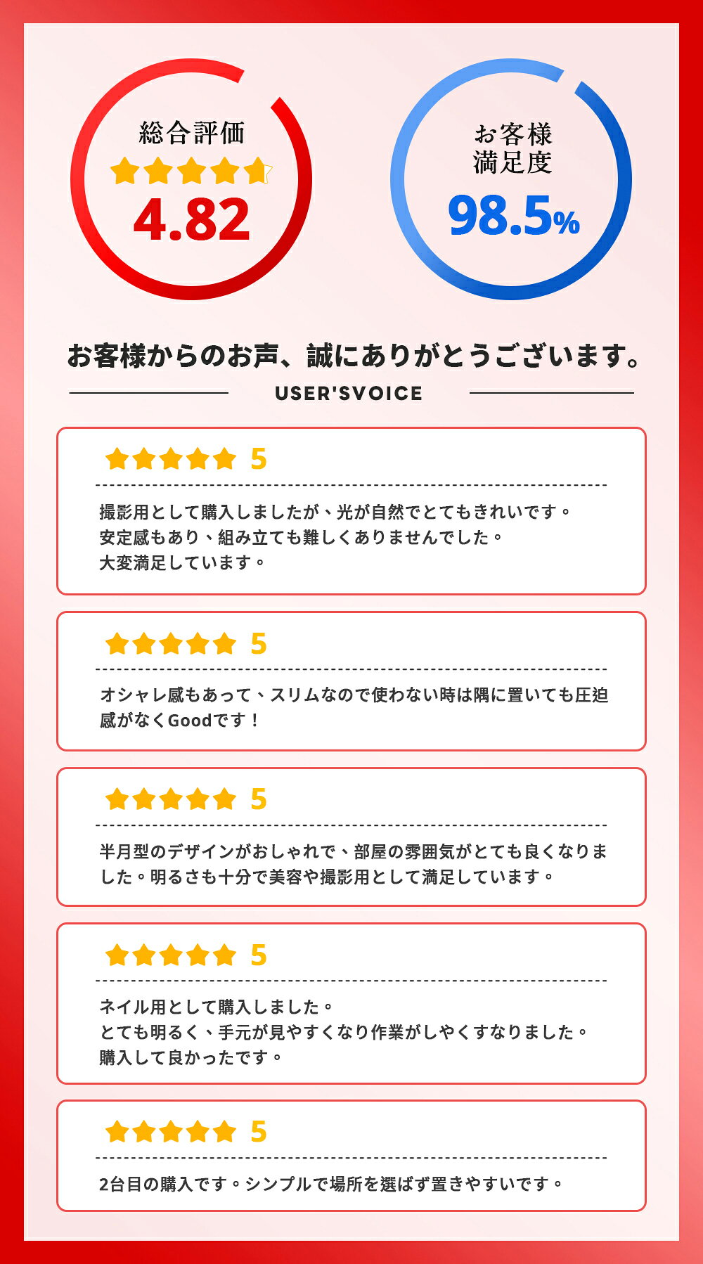 ハーフムーンライト 23インチ LEDライト フロアライト フロアランプ スタンドライト おしゃれ 360度回転 高度調節 照明 リングライト LED 電気スタンド フロアスタンド ライト 照明器具 調光 調色 3200K〜6000K 美容室 サロン 2年保証 (2)