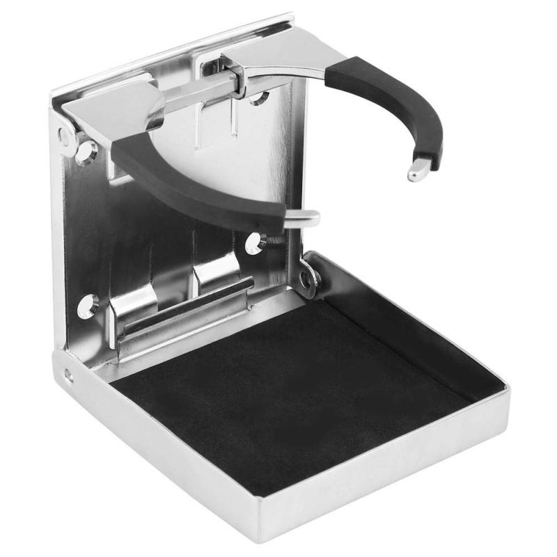 車用カップホルダー ドリンクホルダー ドリンクカップラック 折り畳み式 収納に便利 鏡面研磨 ステンレ..