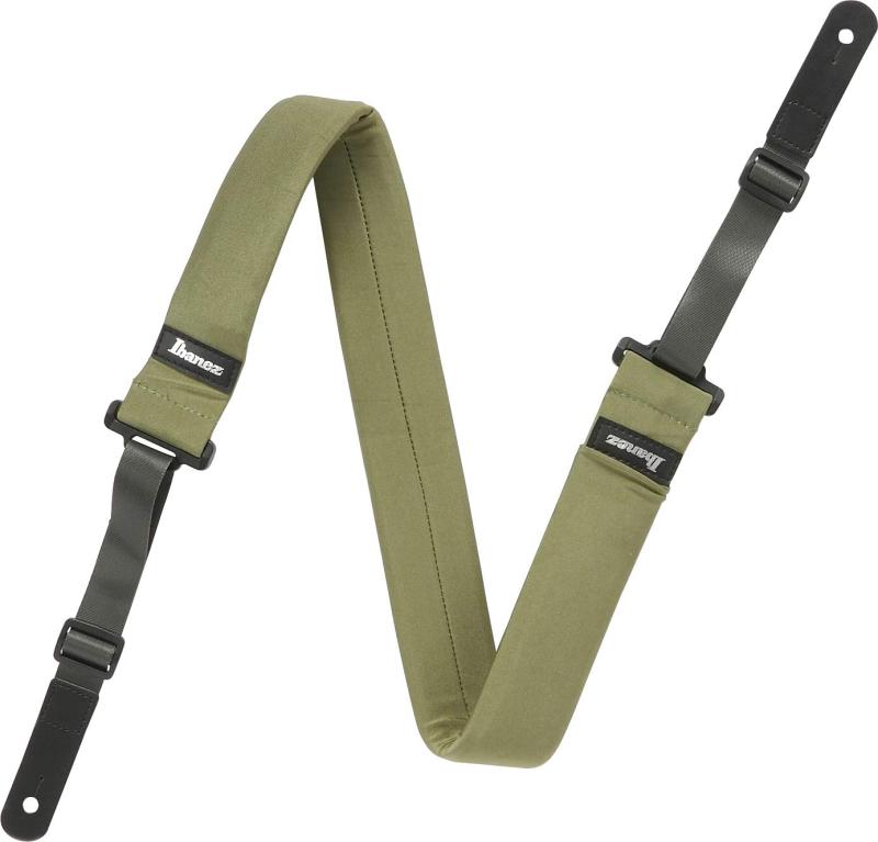 Ibanez アイバニーズ ソフトな掛け心地が特徴の POWERPAD パワーパッド ストラップ (モス・グリーン) GSF50-MGN