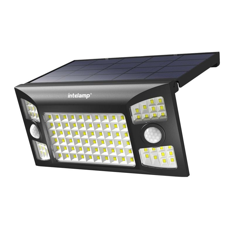 intelamp ソーラーライト 屋外 折り畳み 人感センサー 照明 6500K 長時間点灯 高輝度LED