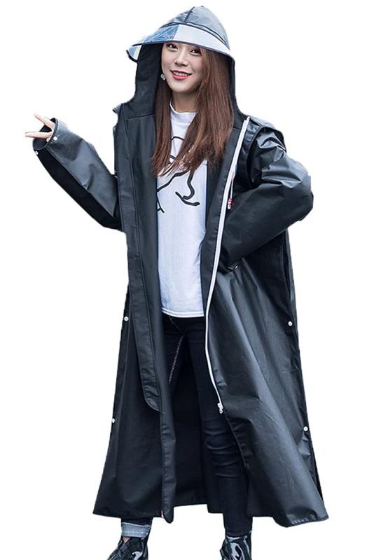 [Moli&Hani] [Amazonブランド] レインコート ポンチョ ロング丈 雨 オシャレ つば魔法レインコート レディース メンズ ロング 自転車 かっこいい バイク アウトドア ツバ付き 大きいサイズ