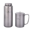 Boundless Voyage 純チタンボトル マグカップ 広口 大容量 直飲み水筒 アウトドア登山 スポーツウォーターボトル 漏れ防止 軽量・錆びない 水筒...