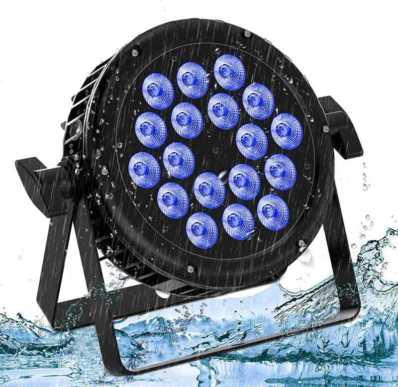 U`King 18x10W 防水ステージライト LEDパーライト 舞台照明 ディスコライト IP65 DMX512 RGBW 高輝度 4-in-1 105cm 防水電源コード 4 / 8CH 25度出光角度 高演色性 屋外 ディスコ 舞台 ステージコンサ
