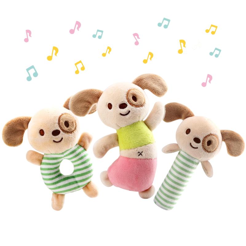 Shinse ぬいぐるみ がらがら 赤ちゃん おもちゃ ラトル 3点入り りんりんスティック 可愛い 布のおもちゃ 3ヶ月から オーガニックコットン 人気 出産祝い 知育玩具 新生児 子供 ベビー 0 1 2 3歳