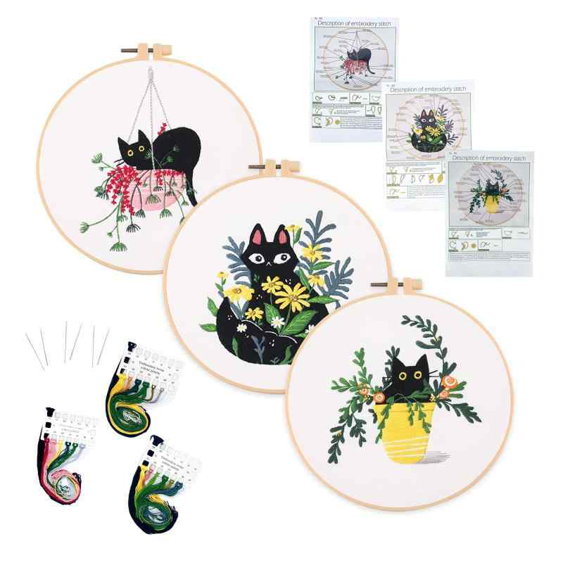 ALLMIRA 刺繍キット 初心者 セット ししゅうキット 刺しゅう クロスステッチ 手作り DIY刺繍工具 刺繍 ..