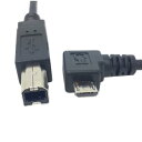JSER 左向きL型 マイクロUSB OTG 標準タイプB プリンター スキャナー ハードディスク ケーブル 60cm(2)