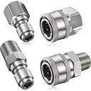 Shimeyao 2セット NPT 1/4インチ 高圧洗浄機カプラー クイックコネクトプラグ オスメス 1/4クイックコネクト継手 高圧洗浄機アダプター 高圧洗浄機アクセサリー