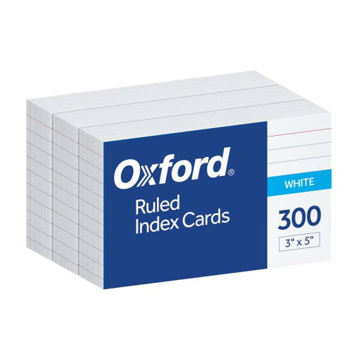 Oxford (オックスフォード) 3 x 5インチ 罫線入り インデックスカード 300枚 ホワイト (10013) Oxford (オックスフォード) 3 x 5インチ 罫線入り インデックスカード 300枚 ホワイト (10013)