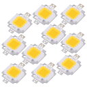 SMDチップライト10個LEDチップ LEDランプビーズ、10WLEDチップ LED電球 スクエア 投光照明ランプ DIY 高輝度 低消費電力 ウォーム/クールホワイトCOBDC9-12Vランプフラッド電球交換用(暖白)(2)