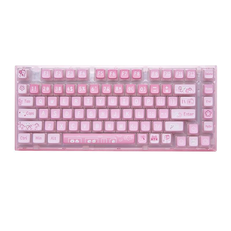 YUNZII X75 ホットスワップメカニカルキーボード 無線 ワイヤレス 透明なキーキャップ ガスケット装着75キーボード RGBバックライト付き ゲーミングキーボード Windows/Mac対応