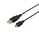 バッファロー iBUFFALO USB2.0ケーブル (A to miniB) スリムタイプ ブラック 0.5m BSUAMNSM205BK(2)