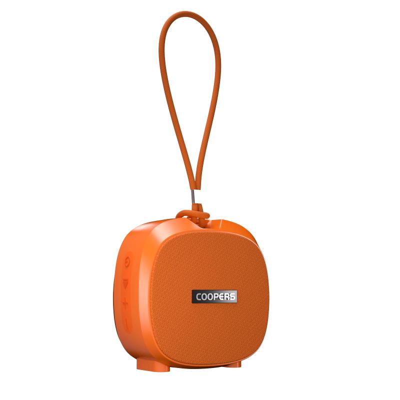 COOPERS WP-03B ポータブル コンパクト ワイヤレス Bluetooth防水スピーカー ストラップ付き、内蔵マイク、バッテリー内蔵、USBケーブル、キーホルダー付き、IPX5防塵防水規格、お風呂で使える、