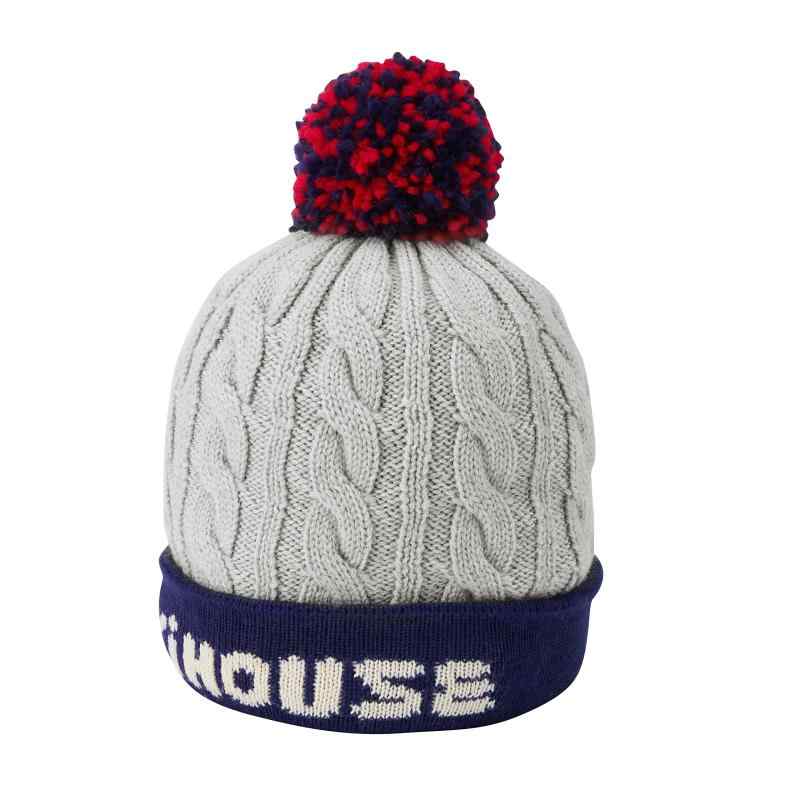 [ミキハウス] ニットフード ニット帽 ロゴ ぼん天 帽子 フード 男の子 女の子 ベビー キッズ 赤ちゃん ベビー服 子供服 13-9201-824