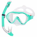 HH HHAO SPORTキッズシュノーケリングシュノーケルセットシュノーケリングセット 2点セット シュノーケルマスク ドライスノーケル 強化ガラス 着脱簡単 収納バッグ付き 初心者向け 男女兼用 4
