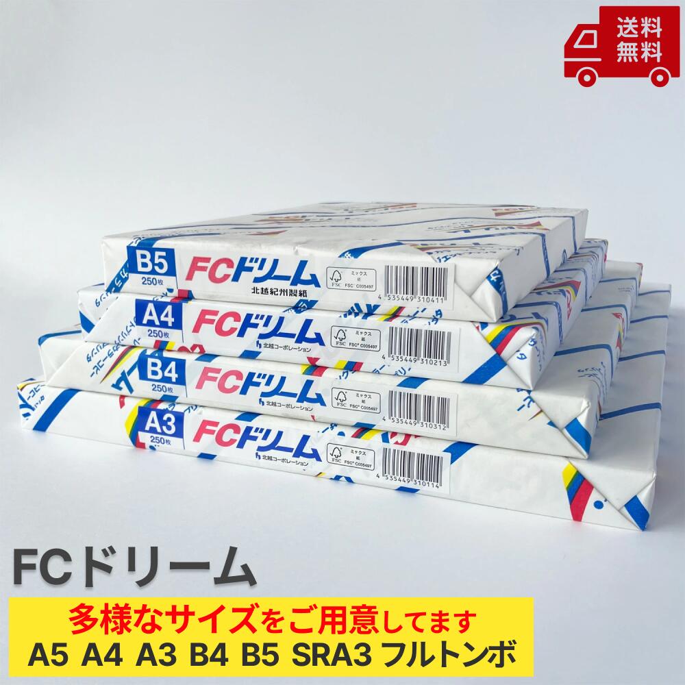 【選べるサイズ】FCドリーム PPC用紙 インクジェット対応 フルカラー レーザープリンタ対応 カリグラフィー 厚口コピー用紙 80g/m2 高白色 OA用紙 ...