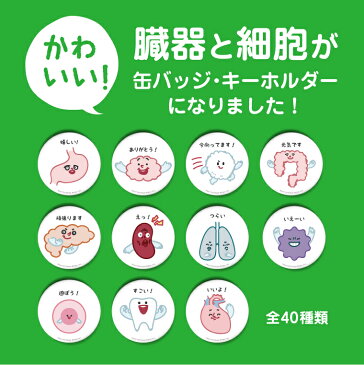 【LINEスタンプシリーズ！】可愛い臓器　…。　缶バッジ・キーホルダー(丸型56mm) キャラクター 缶バッチ プレゼント ノベルティ/おもしろ