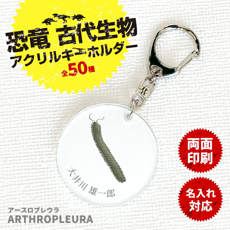【 計2000円で送料半額 名入れ 】恐竜 古代生物 アクリル キーホルダー アースロプレウラ （ 両面 ）《 ダイナソー ジュラシック オリジナル 名札 おもしろ 面白 名前入れ 保育園 幼稚園 入園 入学 卒業 プレゼント ギフト 記念品 敬老の日 土産 》