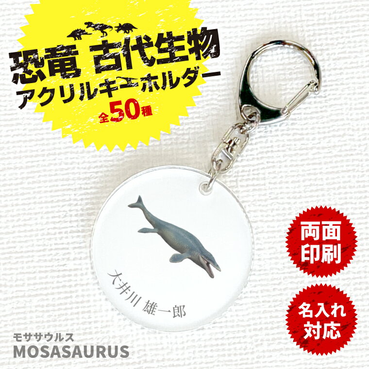 【 計2000円で送料半額 名入れ 】恐竜 古代生物 アクリル キーホルダー モササウルス （ 両面 ）《 ダイナソー ジュラシック オリジナル 名札 おもしろ 面白 名前入れ 保育園 幼稚園 入園 入学 卒業 プレゼント ギフト 記念品 敬老の日 土産 》