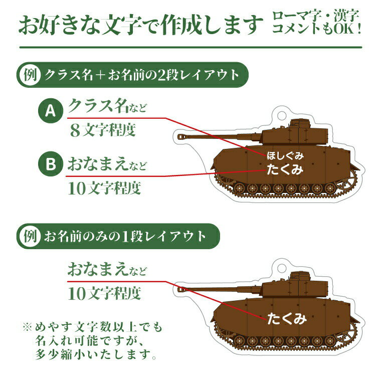 【 計2000円で送料半額 納期が早い 名入れ 】ミリタリー キーホルダー（ 4号戦車 グレー ）《 名札 おもしろ かっこいい 名前入れ パンツァー 戦車 号 ドイツ軍 大洗 プレゼント ギフト 記念品 敬老の日 土産 》