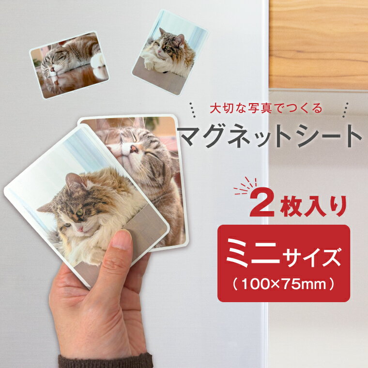 名前 名入れ 写真 イラストでつくる オリジナル マグネットシート (ミニ・2枚セット)《 おしゃれ グッズ 赤ちゃん ペット マグネット カード ホワイトボー...