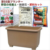 エコエコウインプランター深55型野菜の培養土・鉢底石・肥料セット【深型プランター・家庭菜園　ガーデニング 】 【緑のカーテン】