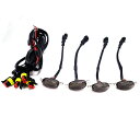 【11/1ワンダフルデー限定P5倍!】 LED グリルマーカー 汎用 4個 セット ジムニー プラド RAV4 デリカ D5 エクストレール ハイラックス フロントグリル ライト ホワイト アンバー ドレスアップ デイライト 車用品 警告灯 防水 ハーネス付 外装 カスタム パーツ