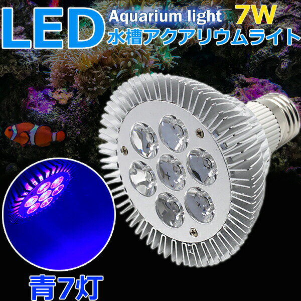 【即日発送】送料無料 アクアリウム ライト LED 水草 スポットライト 水槽照明 青7灯 7W 植物育成 海水 アクアリウム用品【即日発送】