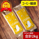 大入り 焙煎コーヒー福袋 4種類 2kg(生豆時) 約200杯分 オーダー焙煎 送料無料 コーヒー福袋